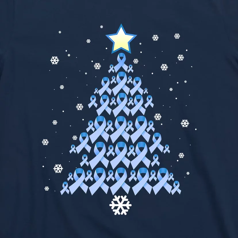 Diabetes Blue Awareness Ribbon Snowflakes Diabetic T1D T-Shirt