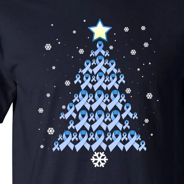 Diabetes Blue Awareness Ribbon Snowflakes Diabetic T1D Tall T-Shirt