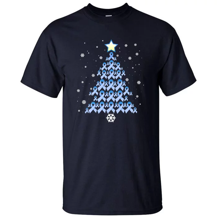 Diabetes Blue Awareness Ribbon Snowflakes Diabetic T1D Tall T-Shirt