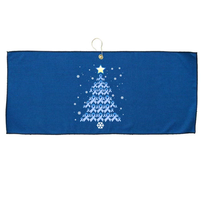 Diabetes Blue Awareness Ribbon Snowflakes Diabetic T1D Large Microfiber Waffle Golf Towel