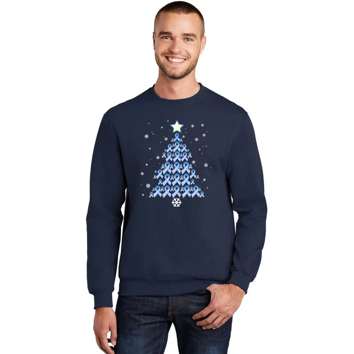 Diabetes Blue Awareness Ribbon Snowflakes Diabetic T1D Tall Sweatshirt