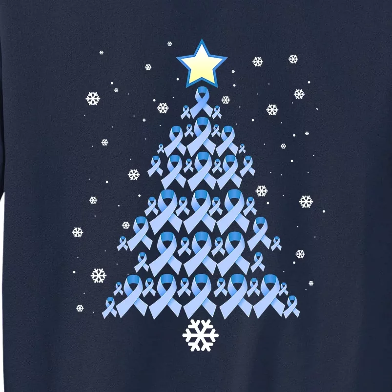 Diabetes Blue Awareness Ribbon Snowflakes Diabetic T1D Tall Sweatshirt