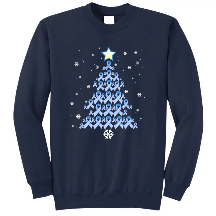 Diabetes Blue Awareness Ribbon Snowflakes Diabetic T1D Tall Sweatshirt