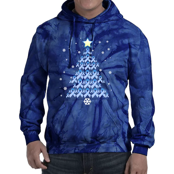 Diabetes Blue Awareness Ribbon Snowflakes Diabetic T1D Tie Dye Hoodie