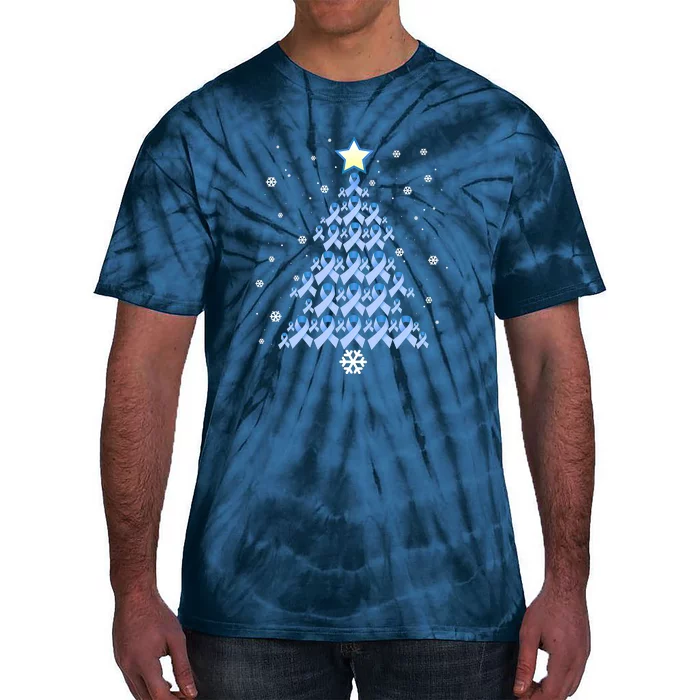 Diabetes Blue Awareness Ribbon Snowflakes Diabetic T1D Tie-Dye T-Shirt