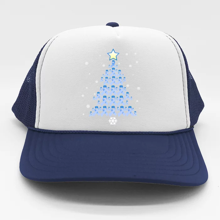 Diabetes Blue Awareness Ribbon Snowflakes Diabetic T1D Trucker Hat