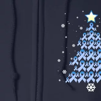 Diabetes Blue Awareness Ribbon Snowflakes Diabetic T1D Full Zip Hoodie