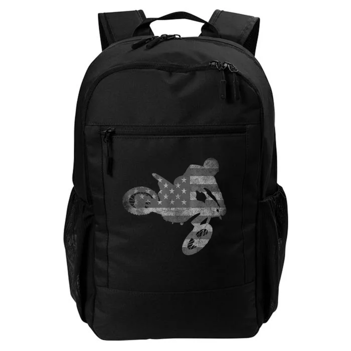 Dirt Bike American Flag Motocross Enduro Daily Commute Backpack