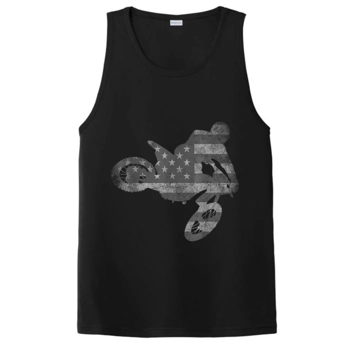 Dirt Bike American Flag Motocross Enduro Performance Tank