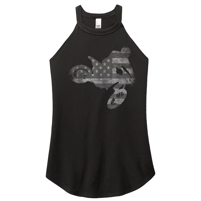 Dirt Bike American Flag Motocross Enduro Women’s Perfect Tri Rocker Tank