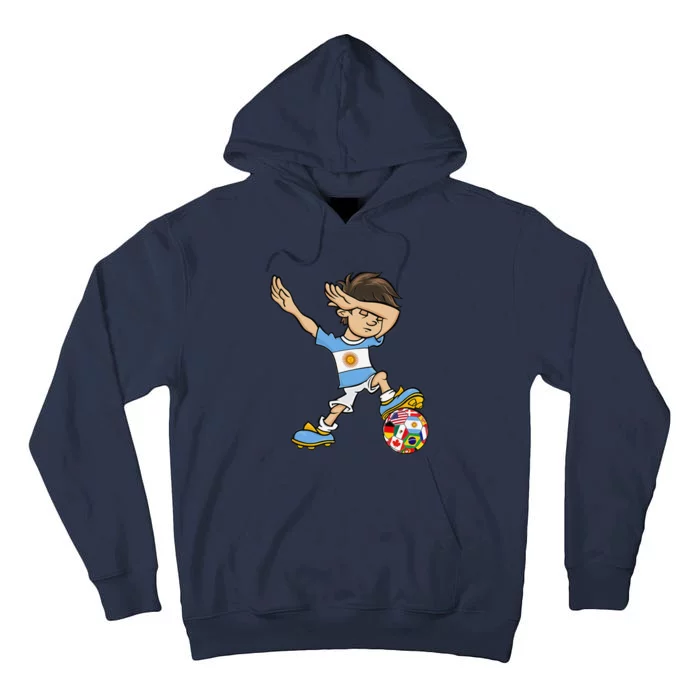 Dabbing Boy Argentina Soccer Jersey National Flag Tall Hoodie