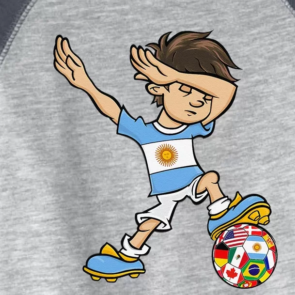 Dabbing Boy Argentina Soccer Jersey National Flag Toddler Fine Jersey T-Shirt