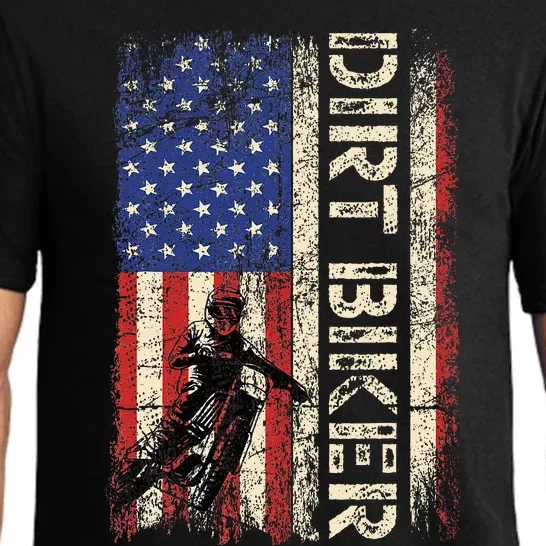 Dirt Bike American USA Flag Motocross Biker 4th of July Pajama Set