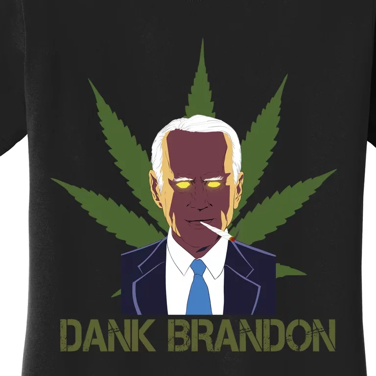 Dank Brandon Anti Biden Marijuana American US Flag Cannabis Women's T-Shirt