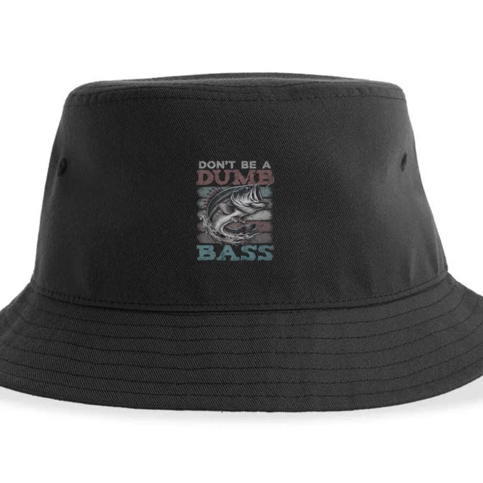 Dont Be A Dumb Bass Funny Bass Fishing Dad Jokes Sustainable Bucket Hat