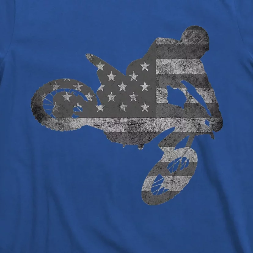 Dirt Bike American Flag Motocross Enduro T-Shirt