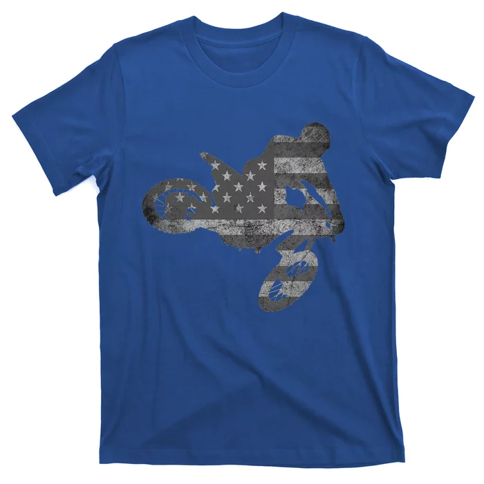 Dirt Bike American Flag Motocross Enduro T-Shirt