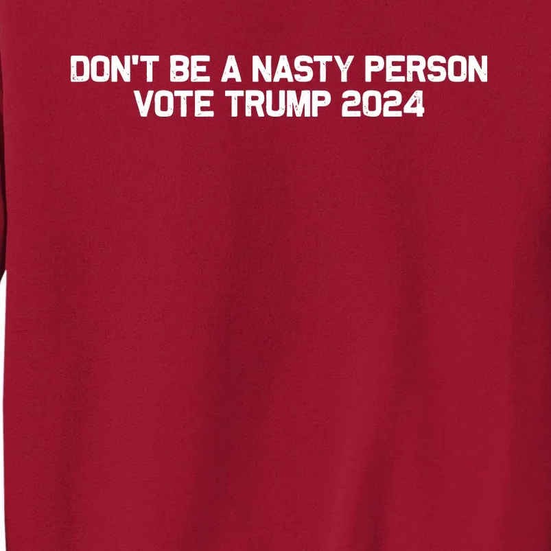 Don’t Be A Nasty Person Vote Trump 2024 USA Flag Tall Sweatshirt