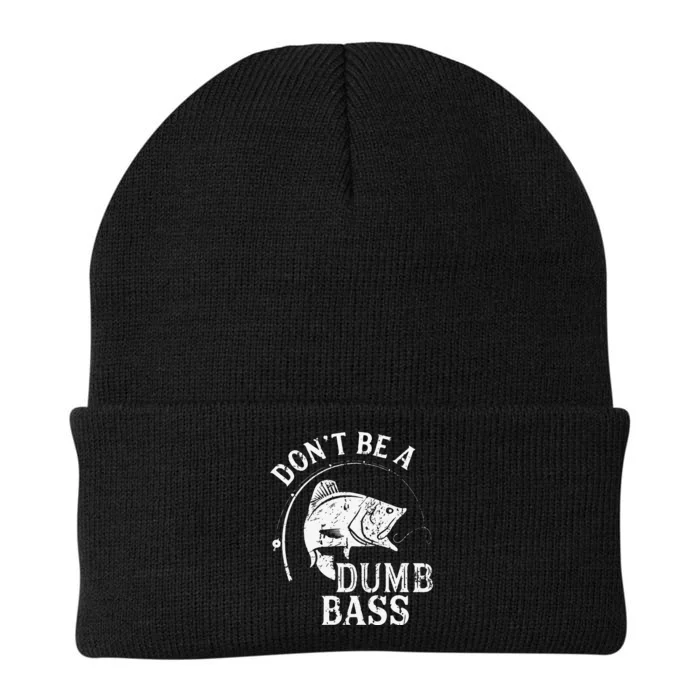 Dont Be A Dumb Bass Funny Fishing Joke Fisherman Dad Gifts Knit Cap Winter Beanie