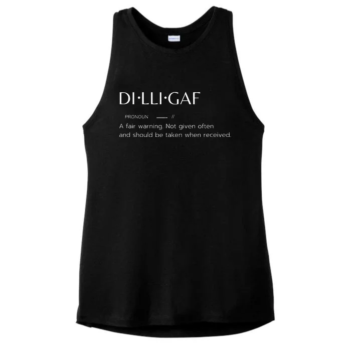 D.I.L.L.I.G.A.F Biker Attitude Sarcastic Dont Bother Me Warning Ladies Tri-Blend Wicking Tank