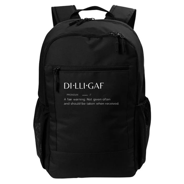 D.I.L.L.I.G.A.F Biker Attitude Sarcastic Dont Bother Me Warning Daily Commute Backpack