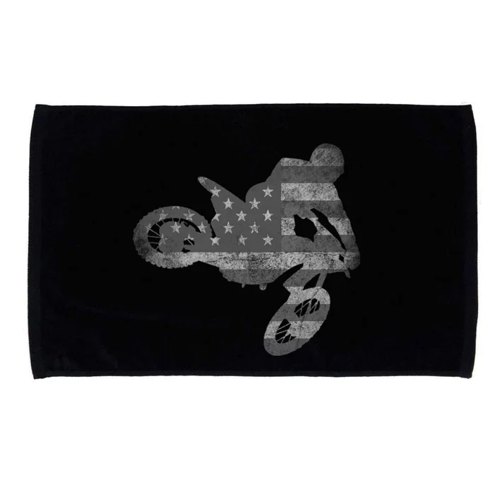 Dirt Bike American Flag Motocross Enduro Microfiber Hand Towel