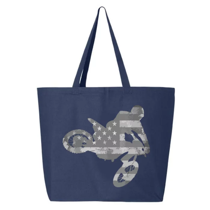 Dirt Bike American Flag Motocross 25L Jumbo Tote