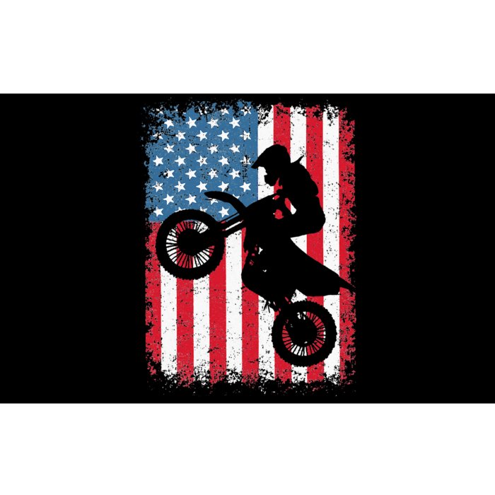 Dirt Bike American Flag Motocross Biker 4th Of July Men Bumper Sticker