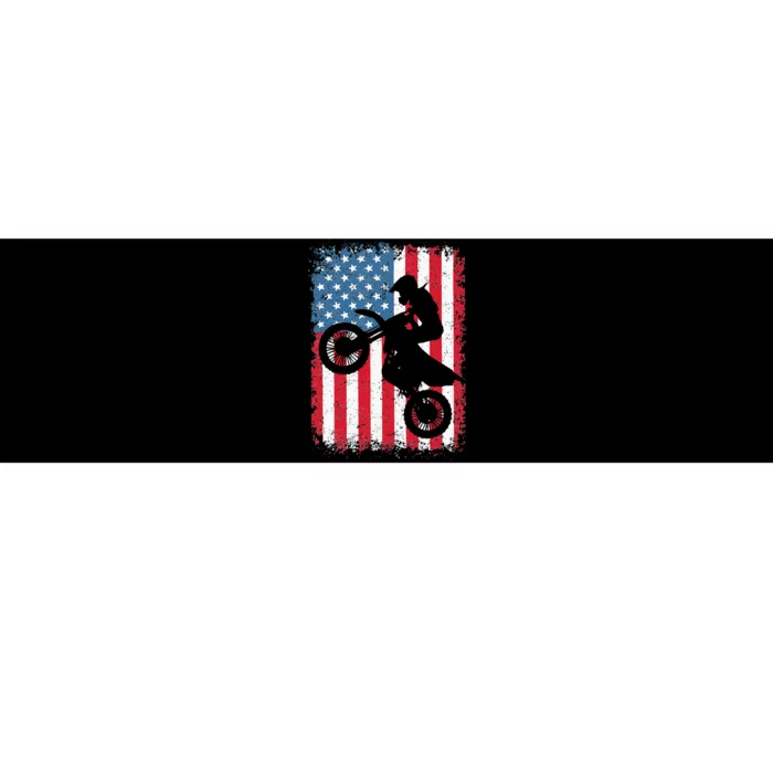 Dirt Bike American Flag Motocross Biker 4th Of July Men Bumper Sticker