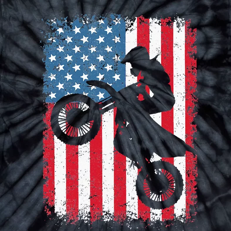 Dirt Bike American Flag Motocross Biker 4th Of July Men Tie-Dye T-Shirt