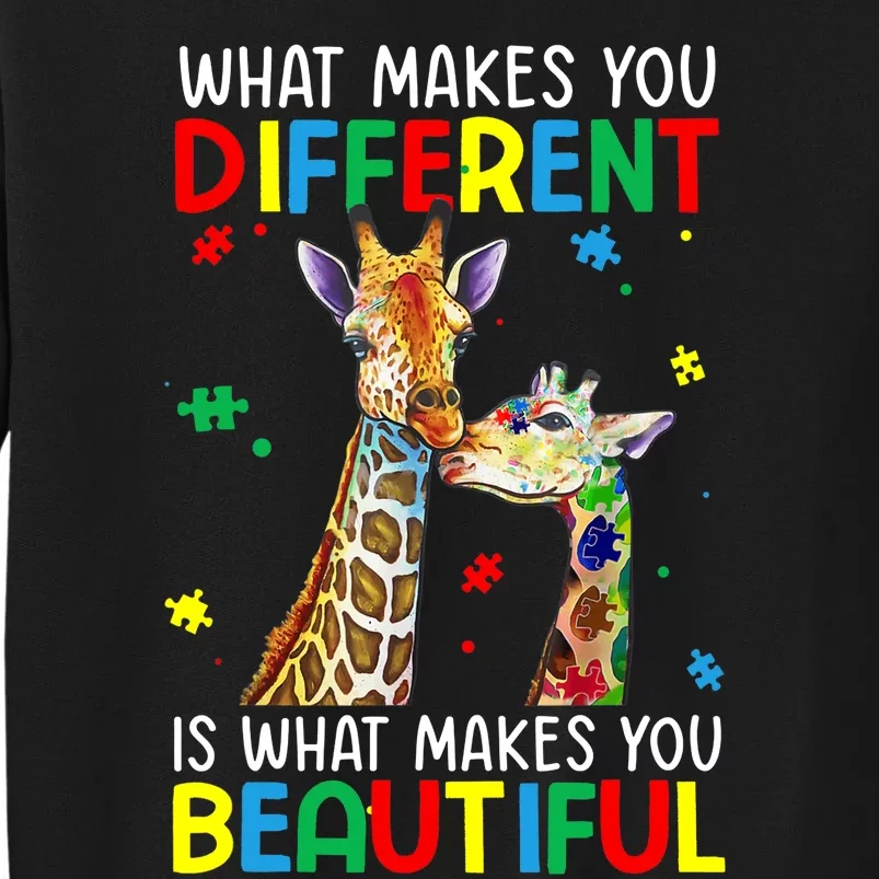 Different Beautiful Autism Awareness Puzzle Piece Giraffe Sweatshirt