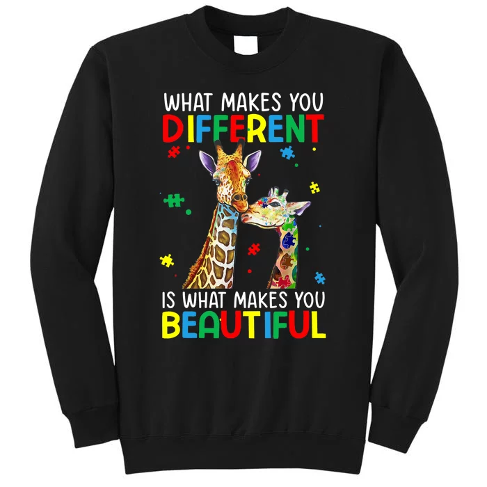 Different Beautiful Autism Awareness Puzzle Piece Giraffe Sweatshirt