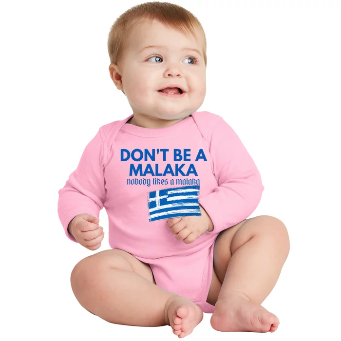 DonT Be A Malaka Medusa Greek Baby Long Sleeve Bodysuit