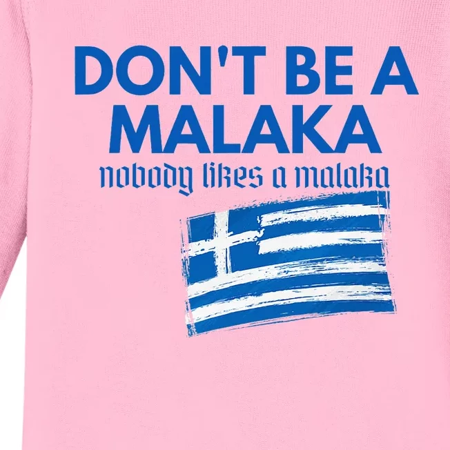 DonT Be A Malaka Medusa Greek Baby Long Sleeve Bodysuit