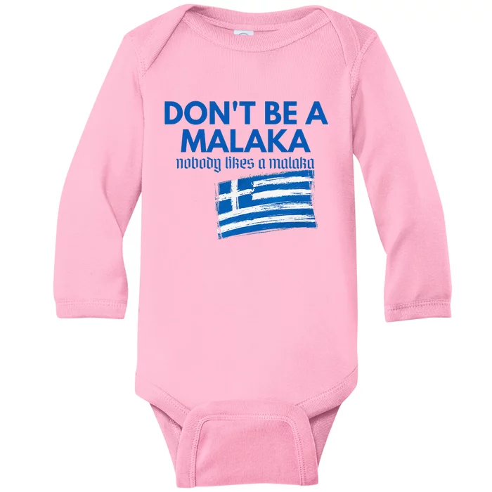 DonT Be A Malaka Medusa Greek Baby Long Sleeve Bodysuit