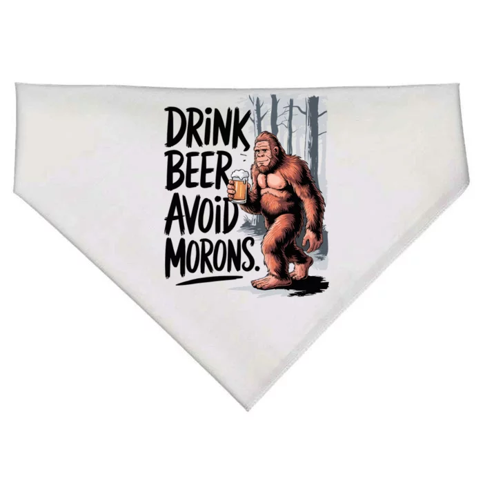 Drink Beer Avoid Morons Bigfoot USA-Made Doggie Bandana