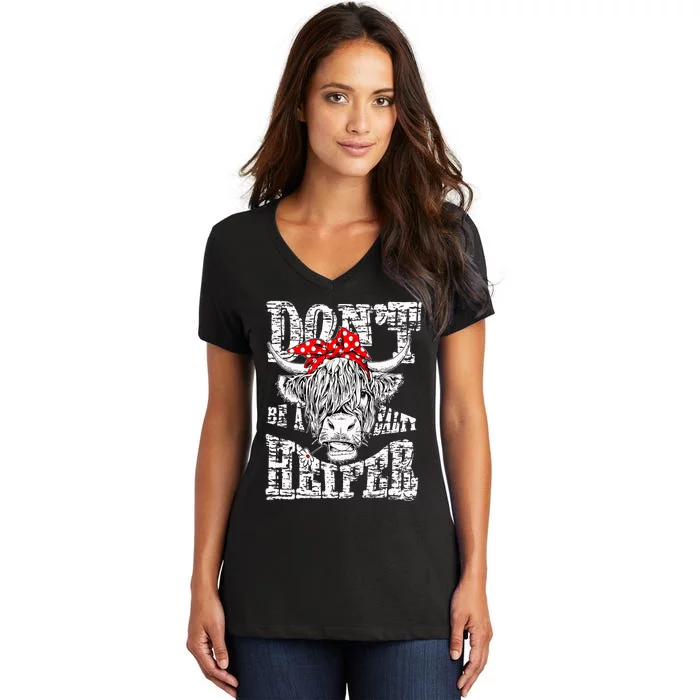 Don't Be A Salty Heifer Country Cows Farm Lover Gifts Farmer Women's V-Neck T-Shirt