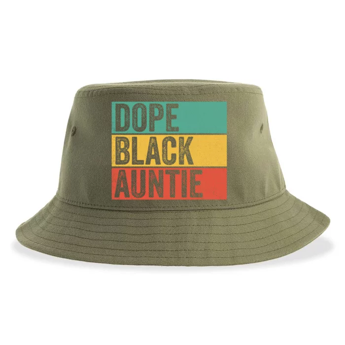 Dope Black Auntie Black Pride Black Mothers Matter Mom Retro Gift Sustainable Bucket Hat