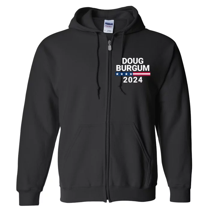 Doug Burgum American Flage 2024 Full Zip Hoodie