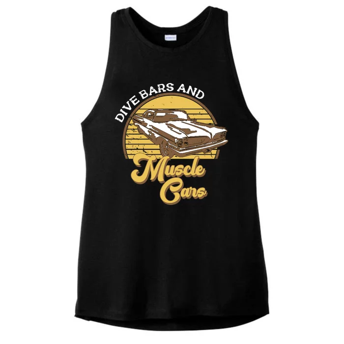 Drive Bars And Muscle Cars Ladies Tri-Blend Wicking Tank