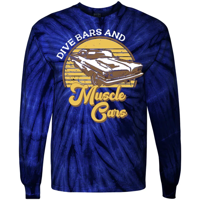 Drive Bars And Muscle Cars Tie-Dye Long Sleeve Shirt