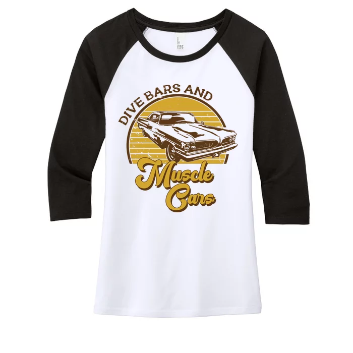 Drive Bars And Muscle Cars Women's Tri-Blend 3/4-Sleeve Raglan Shirt