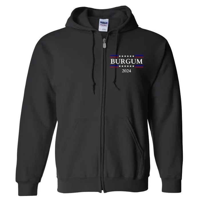 Doug Burgum American Flage 2024 Full Zip Hoodie