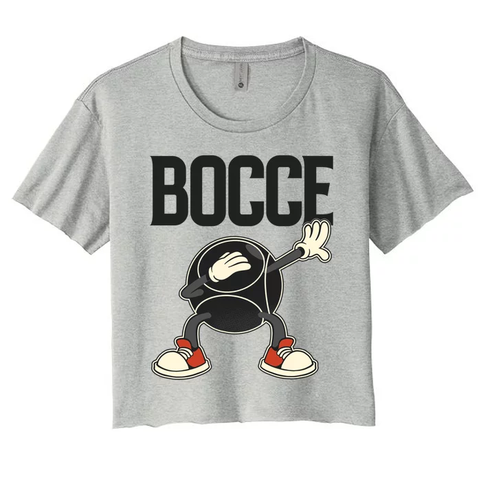 Dabbing Bocce Ball With Jack Bocci Dab Bocce Ball Gift Women's Crop Top Tee