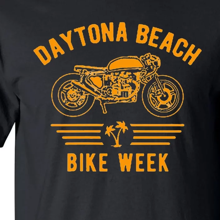 Daytona Beach Bike Week Retro Motorcycle Design Tall T-Shirt