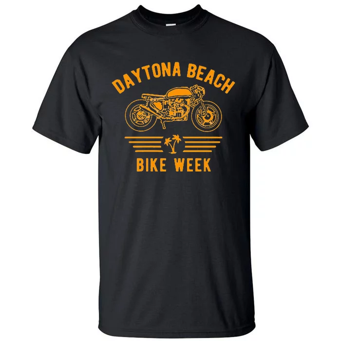 Daytona Beach Bike Week Retro Motorcycle Design Tall T-Shirt