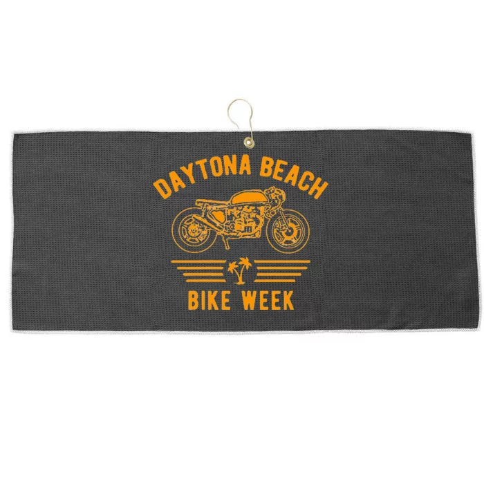 Daytona Beach Bike Week Retro Motorcycle Design Large Microfiber Waffle Golf Towel