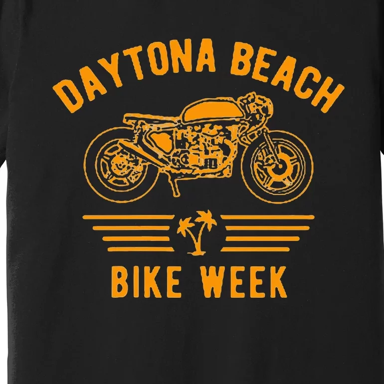 Daytona Beach Bike Week Retro Motorcycle Design Premium T-Shirt