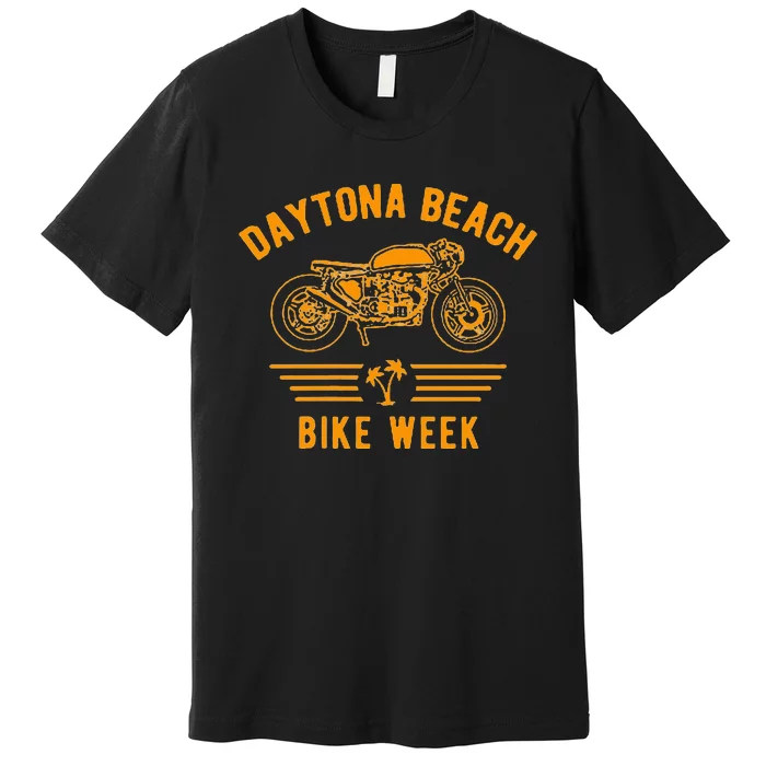 Daytona Beach Bike Week Retro Motorcycle Design Premium T-Shirt