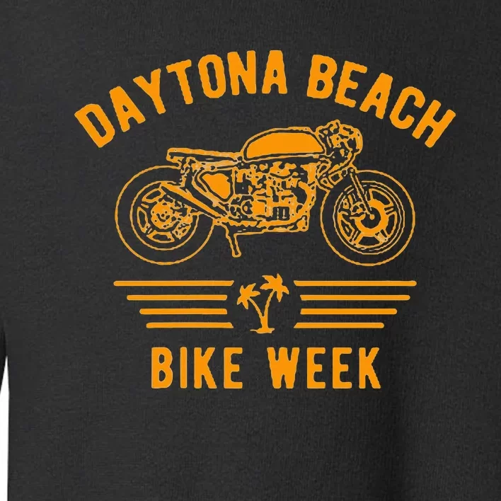 Daytona Beach Bike Week Retro Motorcycle Design Toddler Sweatshirt